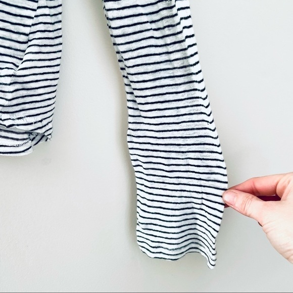 GAP Black White Stripes Striped Stripe 100% Linen Top Large Minimalist - Picture 4 of 8
